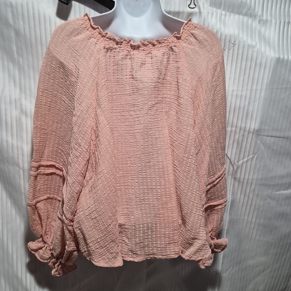 Women's Large Free People Pink Textured Top/ Blouse - Picture 6 of 10